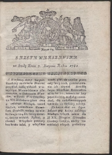 Gazeta Warszawska. R.1782 Nr 63