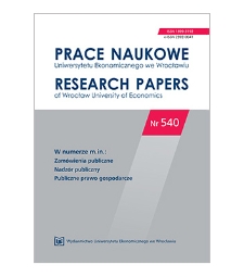 Spis treści [Prace Naukowe Uniwersytetu Ekonomicznego we Wrocławiu = Research Papers of Wrocław University of Economics; 2018; Nr 540]