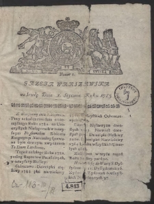 Gazeta Warszawska. R.1783 Nr 1