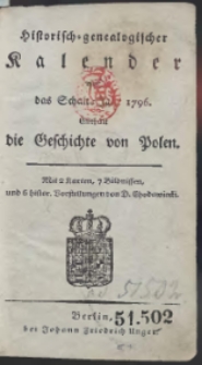 Historisch-Genealogischer Calender auf das […] Jahr 1796 […]