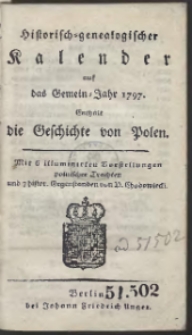Historisch-Genealogischer Calender auf das […] Jahr 1797 […]