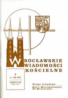 Wrocławskie Wiadomości Kościelne. R. 45 (1992), nr 1