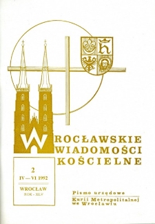 Wrocławskie Wiadomości Kościelne. R. 45 (1992), nr 2