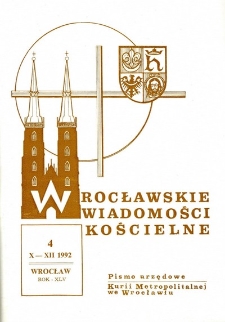 Wrocławskie Wiadomości Kościelne. R. 45 (1992), nr 4