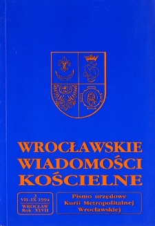 Wrocławskie Wiadomości Kościelne. R. 47 (1994), nr 3