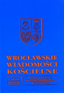 Wrocławskie Wiadomości Kościelne. R. 47 (1994), nr 4