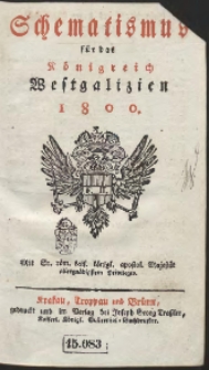 Schematismus für das Königreich Westgalizien 1800