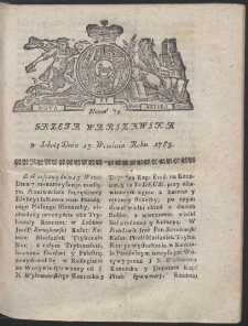 Gazeta Warszawska. R.1783 Nr 74