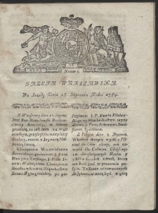 Gazeta Warszawska. R.1784 Nr 8