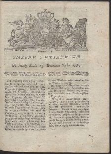 Gazeta Warszawska. R.1784 Nr 74