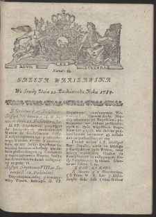 Gazeta Warszawska. R.1784 Nr 84