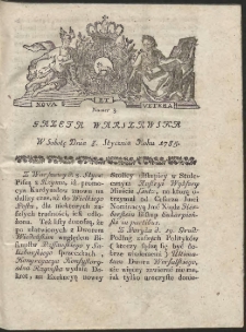 Gazeta Warszawska. R.1785 Nr 3