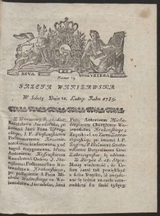 Gazeta Warszawska. R.1785 Nr 13