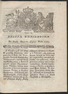 Gazeta Warszawska. R.1785 Nr 14