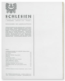 Schlesien: Zeitschrift für den gesamtschlesischen Raum. 1. Jahrgang, August 1939, Folge 5