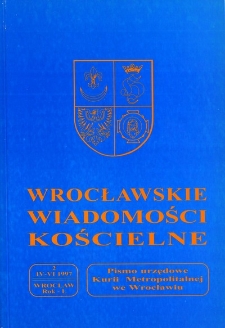 Wrocławskie Wiadomości Kościelne. R. 50 (1997), nr 2