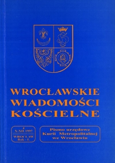 Wrocławskie Wiadomości Kościelne. R. 50 (1997), nr 4