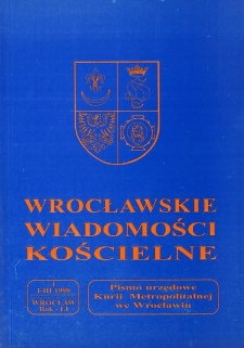 Wrocławskie Wiadomości Kościelne. R. 51 (1998), nr 1