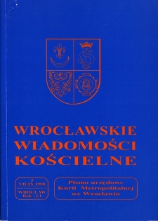 Wrocławskie Wiadomości Kościelne. R. 51 (1998), nr 3