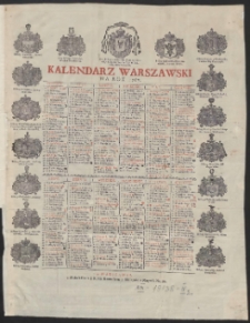 Kalendarz Warszawski Na Rok 1767