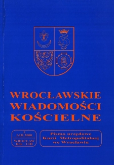Wrocławskie Wiadomości Kościelne. R. 53 (2000), nr 1