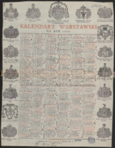 Kalendarz Warszawski Na Rok 1775