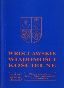 Wrocławskie Wiadomości Kościelne. R. 54 (2001), nr 3