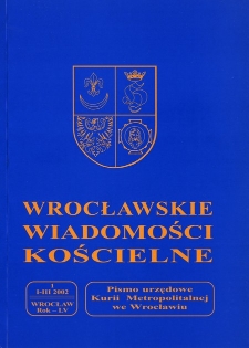 Wrocławskie Wiadomości Kościelne. R. 55 (2002), nr 1
