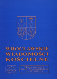 Wrocławskie Wiadomości Kościelne. R. 56 (2003), nr 1