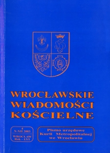 Wrocławskie Wiadomości Kościelne. R. 56 (2003), nr 4