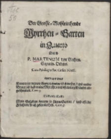 Der Grosse-Wohlriechende Myrrhen-Garten in Quarto : Darin der Kern der kr&auml;fftigsten Gebetteren und Andachten. Zu Morgens und Abends, Zur Mee&szlig; und Vesper, Zur Beicht und Communion ... F&uuml;r Geist- und Weltliche Jungfrawen, F&uuml;r Eheweiber und Kindbetterinnen&hellip;