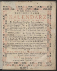 Rzymski I Ruski Kalendarz Na Rok Panski, M. DCC. XIII. [&hellip;]