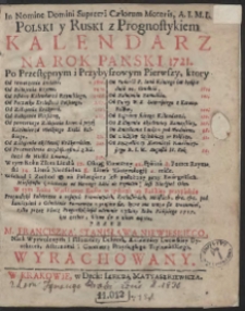 Kalendarz Na Rok Panski 1721. [&hellip;]