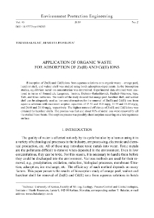 Application of organic waste for adsorption of Zn(II) and Cd(II) ions