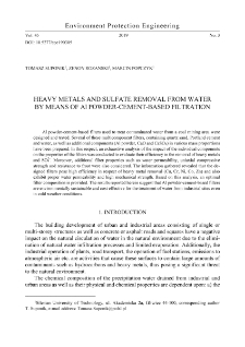 Heavy metals and sulfate removal from water by means of Al powder-cement-based filtration