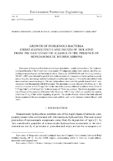 Growth of indigenous bacteria Vibrio alginolyticus and Dietzia sp. isolated from the east coast of Algeria in the presence of monoaromatic hydrocarbons
