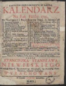 Kalendarz Ná Rok Páński 1730. […]