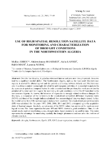 Use of high spatial resolution satellite data for monitoring and characterization of drought conditions in the Northwestern Algeria
