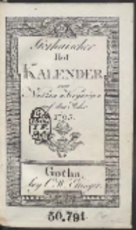 Gothaischer Hof Kalender zum Nutzen und Vergn&uuml;gen auf das Jahr 1793
