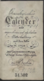 Genealogischer Calender zur angenehmen und nüzlichen Unterhaltung auf das Jahr 1794 […]