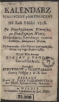 Kalendarz Polityczny y Historyczny N&aacute; Rok P&aacute;ński 1738 [&hellip;]