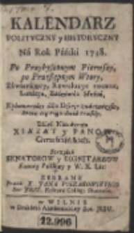 Kalendarz Polityczny y Historyczny Ná Rok Páński 1738 […]