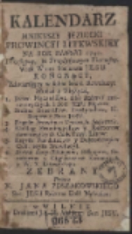Kalendarz Mnieyszy Jezuicki Prowincyi Litewskiey na Rok Panski 1740 […]