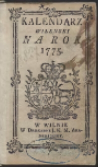 Kalendarz Wilenski Na Rok 1775