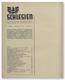 Schlesien: Zeitschrift f&uuml;r den gesamtschlesischen Raum. 2. Jahrgang, September/Oktober 1940, Folge 9/10