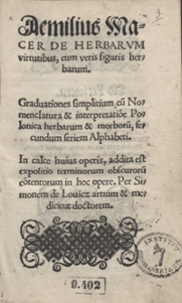 De Herbarum virtutibus, cum veris figuris herbarum