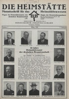 Die Heimstätte : Monatsschrift für das Heimstättenwesen. 7. Jahrgang, März 1930, Nummer 3