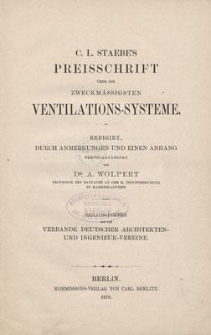 C. L. Staebe’s Preisschrift über die zweckmåssigsten Ventilationssysteme