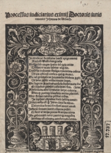 Processus iudiciarius eximij Doctoris iuris canonici Johannis de Urbach