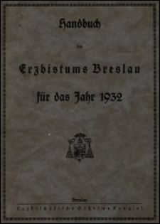 Handbuch des Erzbistums Breslau für das Jahr 1932